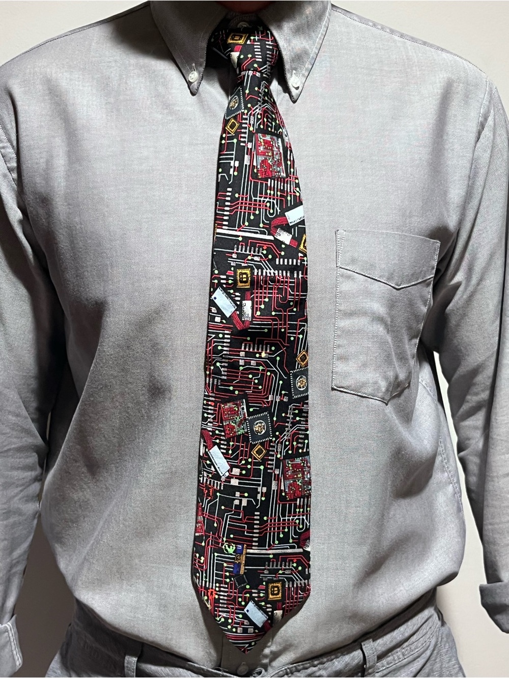 Smithsonian Institute Computer Circuit Board Tie